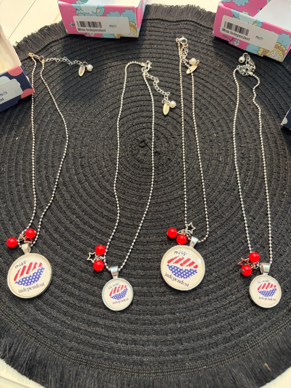 4 Plunder Necklaces Silver 2 “Miss Independent”& 2 “lil Miss Independent NEW/Box